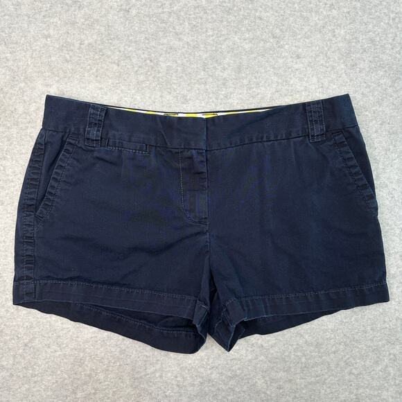 J.Crew Chino Short Womens 10 City Fit Classic Twill Mid-Rise Navy Blue Cotton - Picture 1 of 8